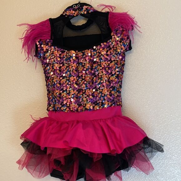 WEISSMAN Dance Costume ONE WAY OR ANOTHER
11477 sequin feather Child MC - Picture 3 of 13